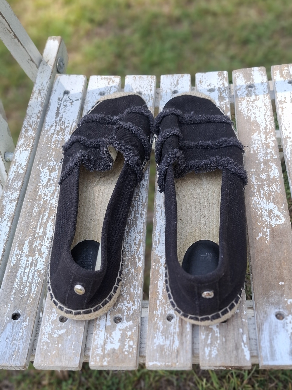 Michael Kors Black Espadrille Flats with Fringe Straps